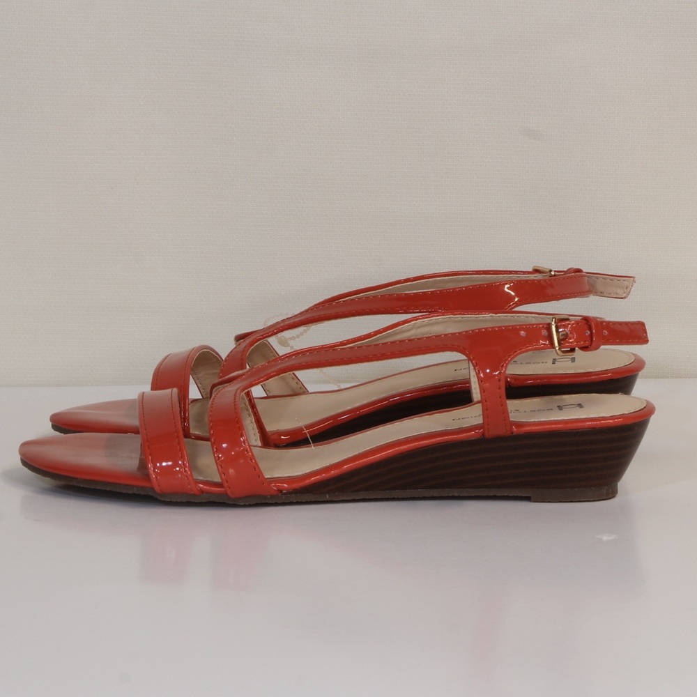 Boston Design Studio Spiced Coral Patent Leather Curve Strap Sandal NWT - Picture 9 of 12
